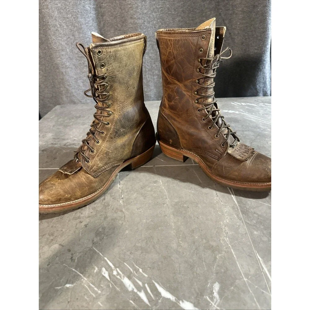 Double H Western ‘Lewis’ Logger Packer Lace Up Boots Brown DH9635 Size 10.5 EE